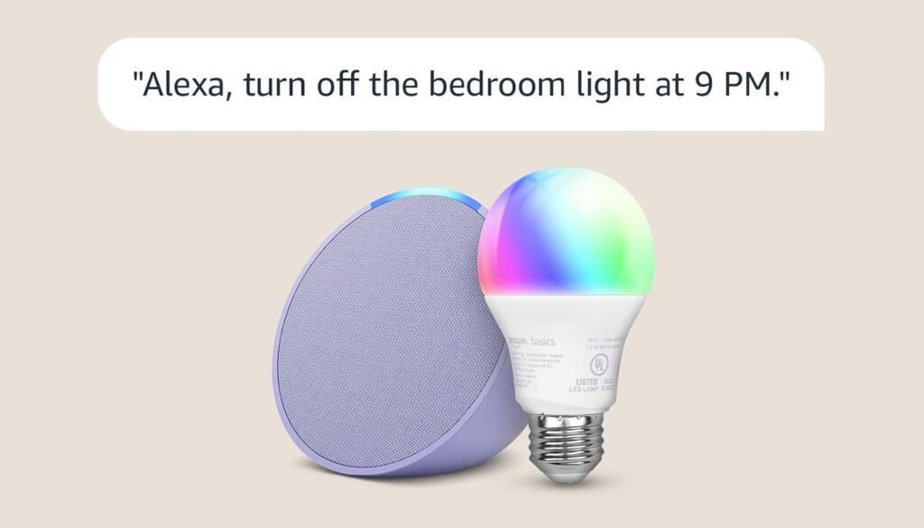 Echo Pop with Amazon Basics Smart Color Bulb