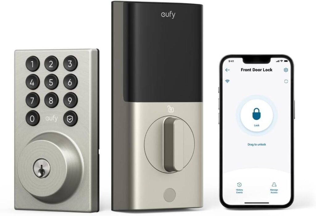 eufy Smart Lock C30, Keyless Entry Door Lock, Built-in WiFi Deadbolt, Smart Lock for Front Door, No Bridge Required, Easy Installation, App Remote Control, Auto Lock