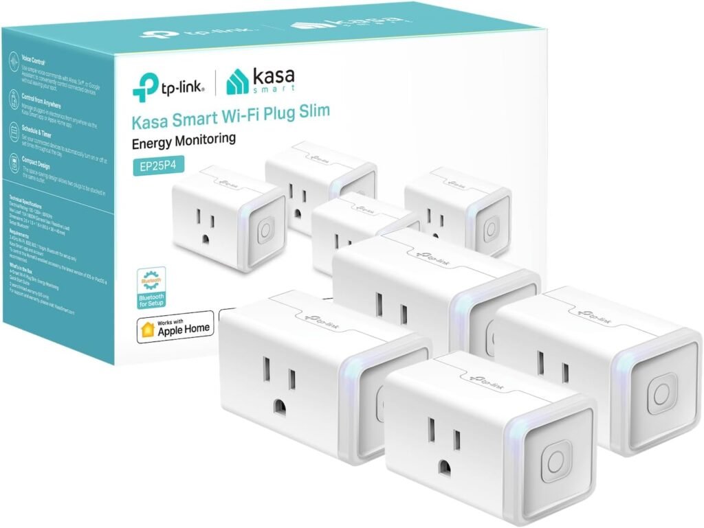 Kasa Smart Plug Mini 15A, Smart Home Wi-Fi Outlet Works with Alexa, Google Home  IFTTT, No Hub Required, UL Certified, 2.4G WiFi Only, 4-Pack(EP10P4) , White