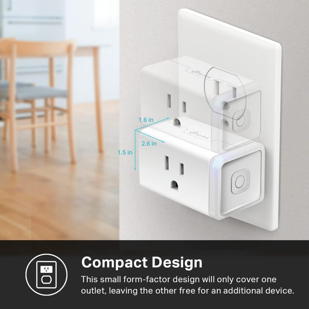 Kasa Smart Plug Mini 15A, Smart Home Wi-Fi Outlet Works with Alexa, Google Home  IFTTT, No Hub Required, UL Certified, 2.4G WiFi Only, 4-Pack(EP10P4) , White