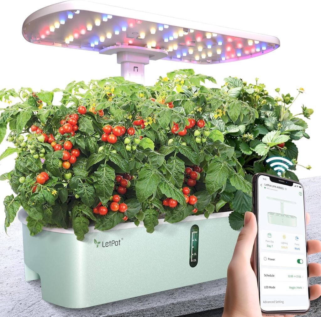 LETPOT LPH-Air Hydroponics Growing System Kits, APP  WiFi Controlled Smart Indoor Garden with 24W Grow Light Full Spectrum, 10 Pods Planter Indoor Gardening for Gifts, Kitchen, Vegetable