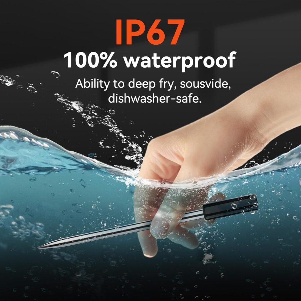 Pro Smart WiFi Wireless Meat Thermometer, Unlimited Range, Improved Stability, Ultra-Thin Probe, Bluetooth Digital Food Thermometer for Remote Monitoring of Oven/Kitchen/BBQ/Smoker/Rotisserie