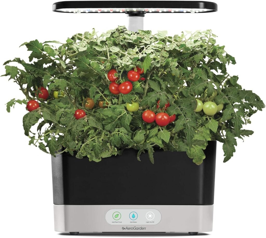AeroGarden Harvest with Gourmet Herb Seed Pod Kit - Hydroponic Indoor Garden, Black
