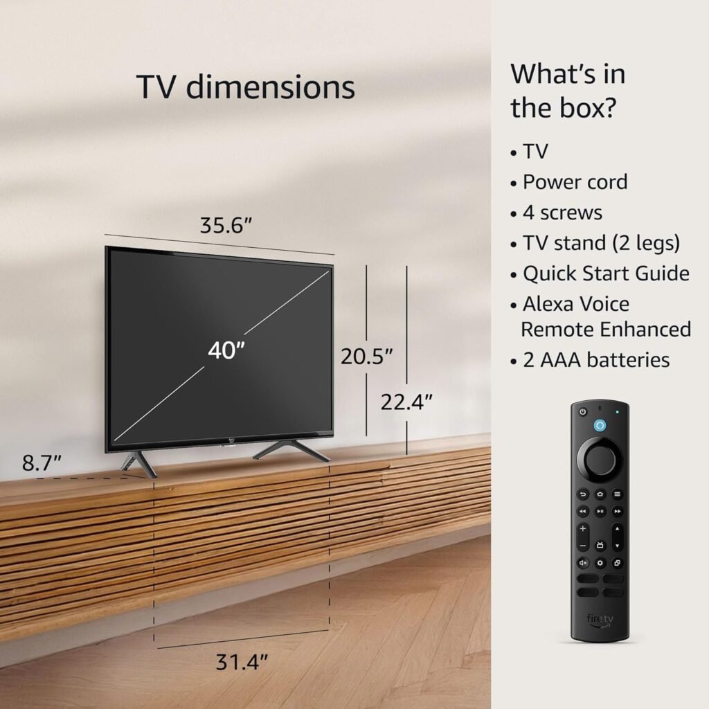 Amazon Fire TV 40 2-Series (newest model), HD smart TV with Fire TV Alexa Voice Remote, stream live TV without cable