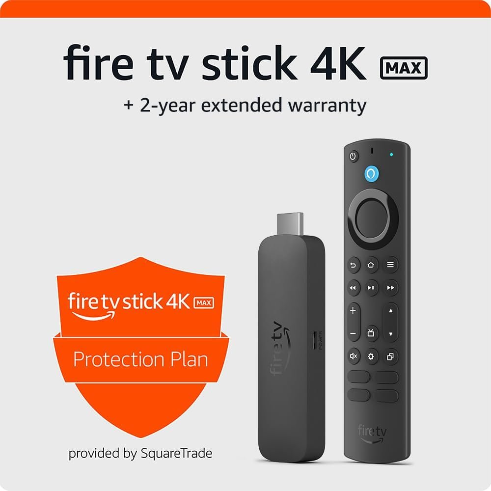 Amazon Fire TV Stick 4K Max (newest model), our most powerful 4K streaming stick with Wi-Fi 6E support, 16GB Storage, free and live tv