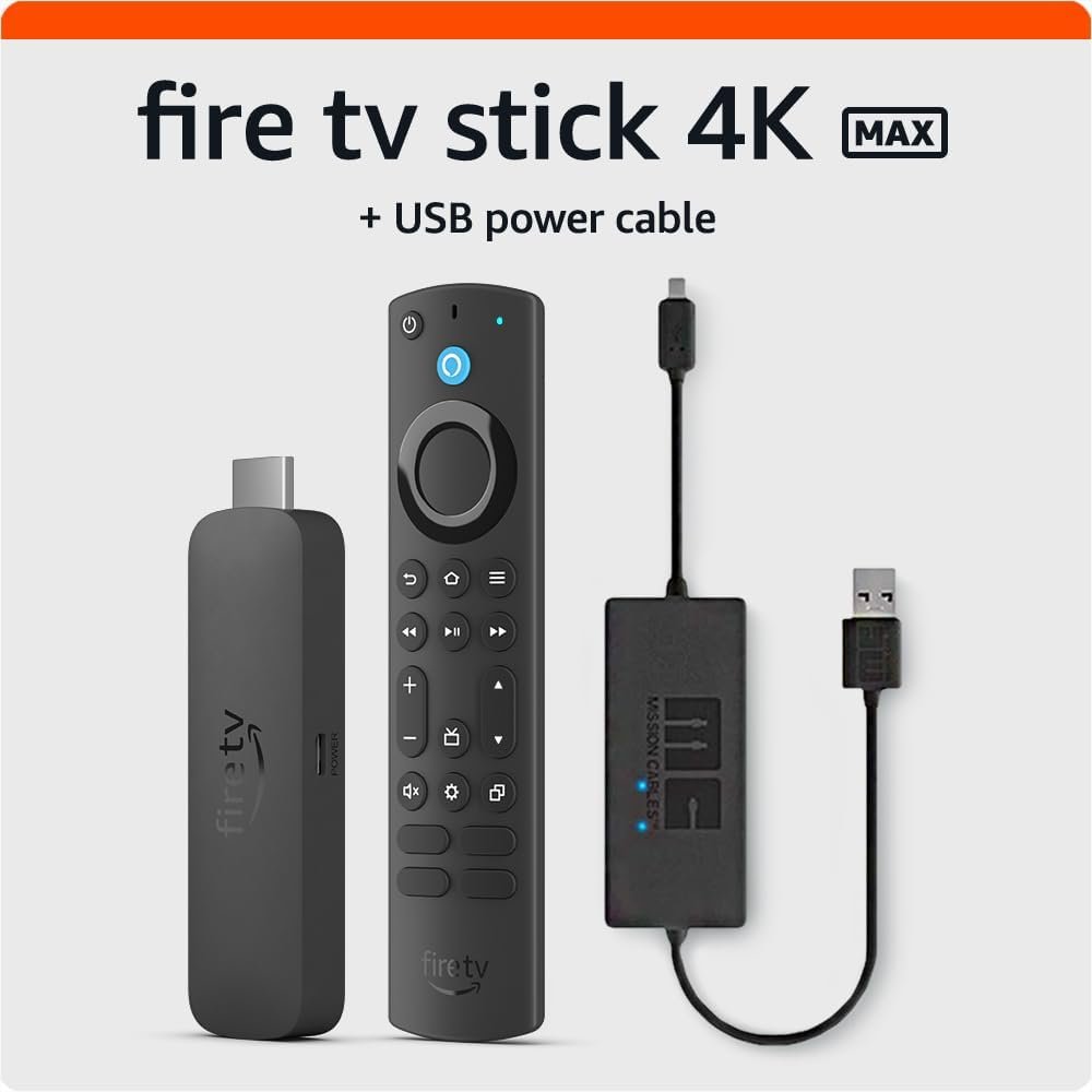 Amazon Fire TV Stick 4K Max (newest model), our most powerful 4K streaming stick with Wi-Fi 6E support, 16GB Storage, free and live tv
