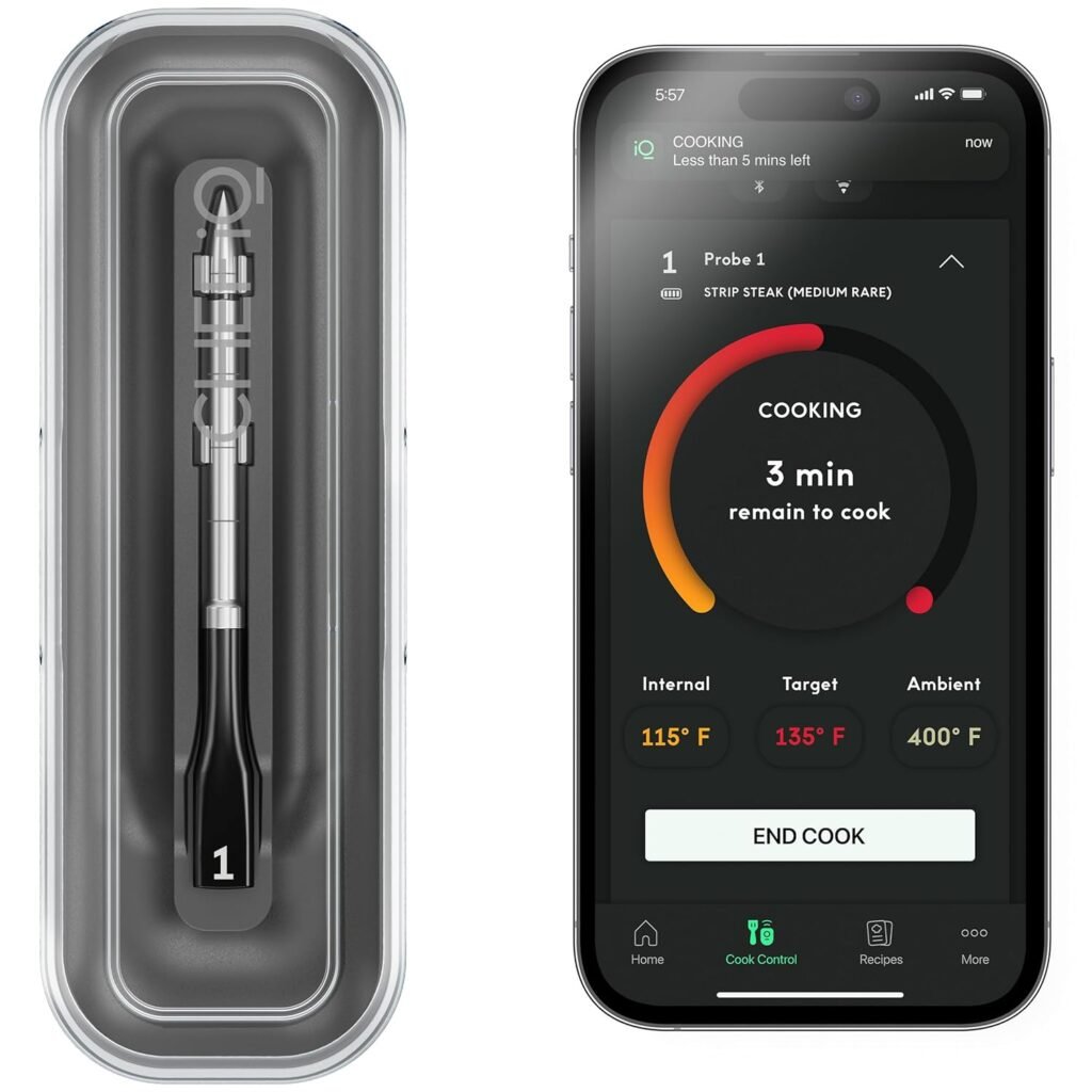 CHEF iQ Sense Smart Wireless Meat Thermometer with Ultra-Thin Probe, Unlimited Range Bluetooth Meat Thermometer, Digital Food Thermometer for Remote Monitoring of BBQ Grill, Oven, Smoker, Air Fryer CHEF iQ Sense Smart Wireless Meat Thermometer with Ultra-Thin Probe, Unlimited Range Bluetooth Meat Thermometer, Digital Food Thermometer for Remote Monitoring of BBQ Grill, Oven, Smoker, Air Fryer