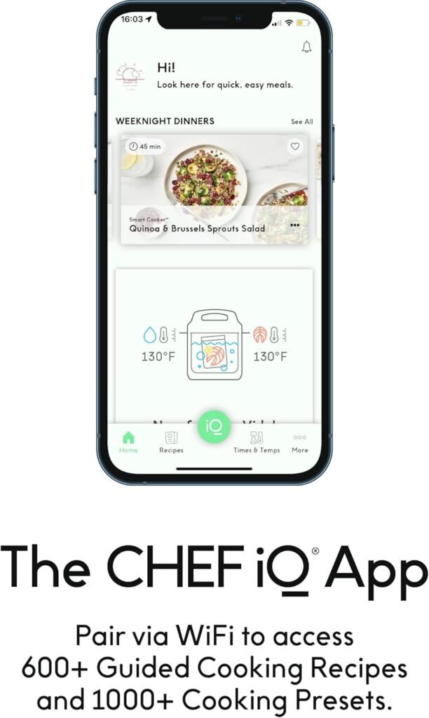 CHEF iQ Smart Pressure Cooker 10 Cooking Functions  18 Features, Built-in Scale, 1000+ Presets  Times  Temps w/App for 600+ Foolproof Guided Recipes, Rice  Slow Electric MultiCooker, 6 Qt