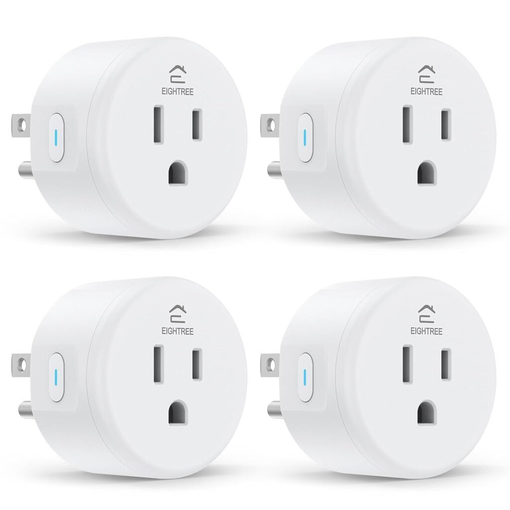 EIGHTREE Smart Plug, Smart Home WiFi Outlet Works with Alexa  Google Home, Smart Socket with Remote Control  Timer Function, 2.4GHz WiFi Only, 4 Packs