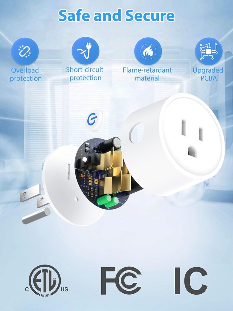 EIGHTREE Smart Plug, Smart Plugs That Compatible with Alexa and Google Home, Compatible with SmartThings, Smart Outlet with WiFi Remote Control and Timer Function, 2.4GHz Wi-Fi Only, 4 Packs