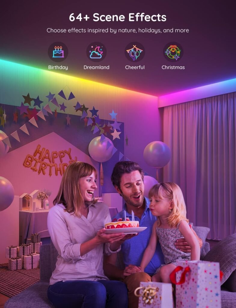 Govee RGBIC LED Strip Lights, Smart LED Lights for Bedroom, Bluetooth LED Lights APP Control, DIY Multiple Colors on One Line, Color Changing LED Strip Lighting Music Sync, Christmas Decor, 16.4ft