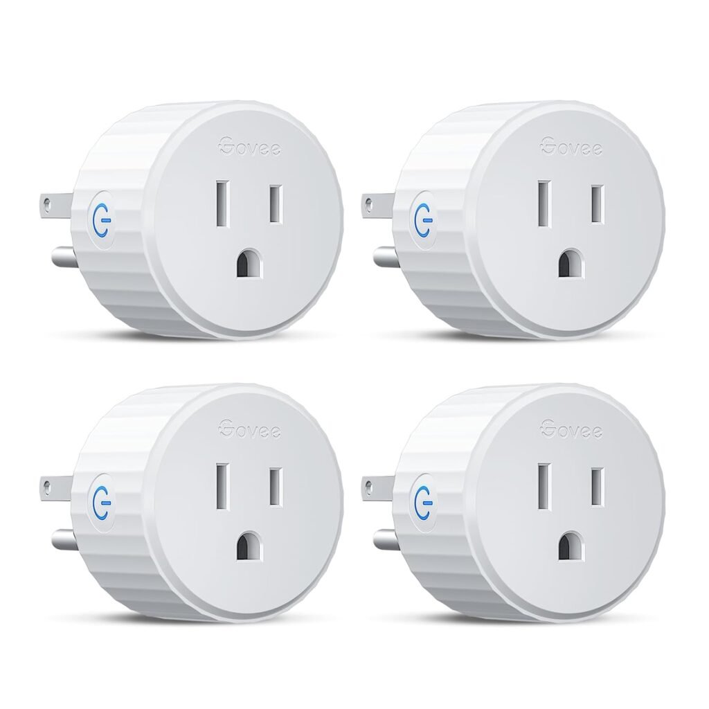 Govee Smart Plug, WiFi Plugs Work with Alexa  Google Assistant, Smart Outlet with Timer  Group Controller, WiFi Outlet for Home, No Hub Required, ETL  FCC Certified, 2.4G WiFi Only, 4 Pack