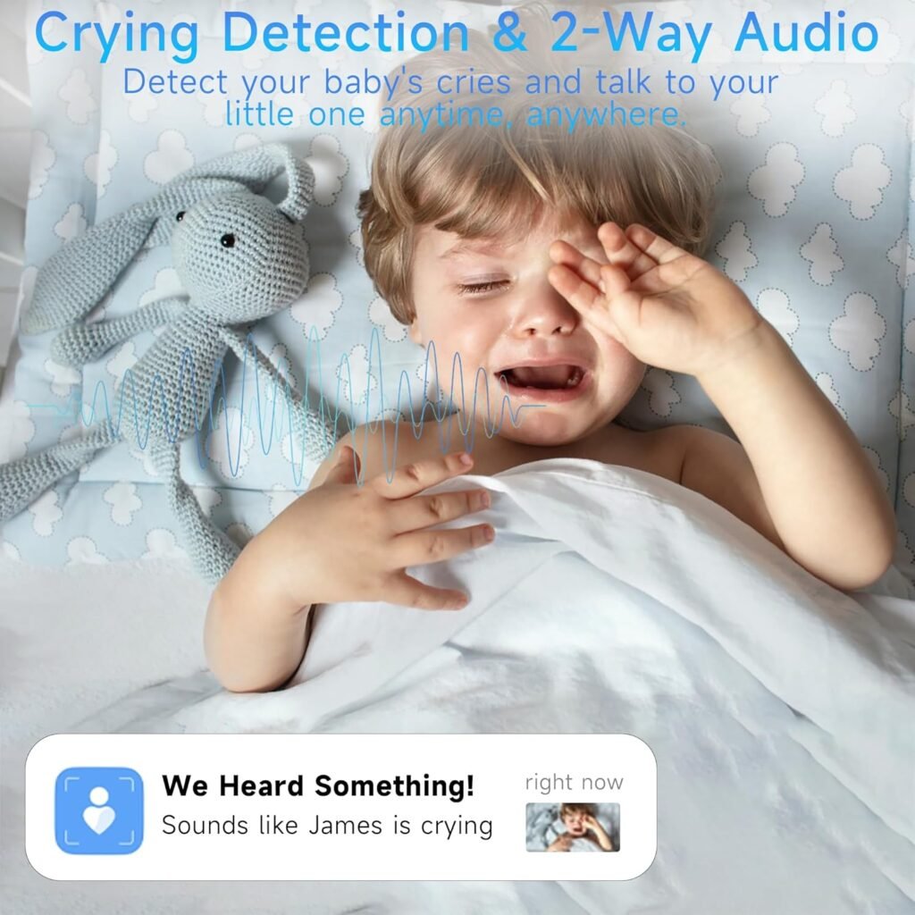 Instababy Smart Baby Monitor with Floor Stand, 2K Crib Camera with AI Breathing Monitor, No Wearables WiFi Baby Camera, Night Vision, Baby Sleep Tracker, Cry  Motion Alerts, Diaper  Feeding Record