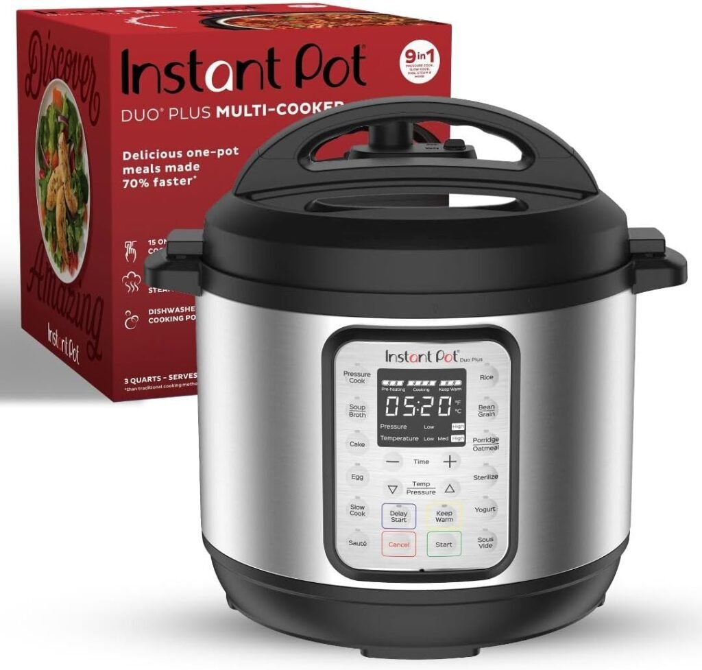 Instant Pot Duo Plus 9-in-1 Electric Pressure Cooker, Slow Cooker, Rice Cooker, Steamer, Sauté, Yogurt Maker, Warmer  Sterilizer, Includes App With Over 800 Recipes, Stainless Steel, 6 Quart