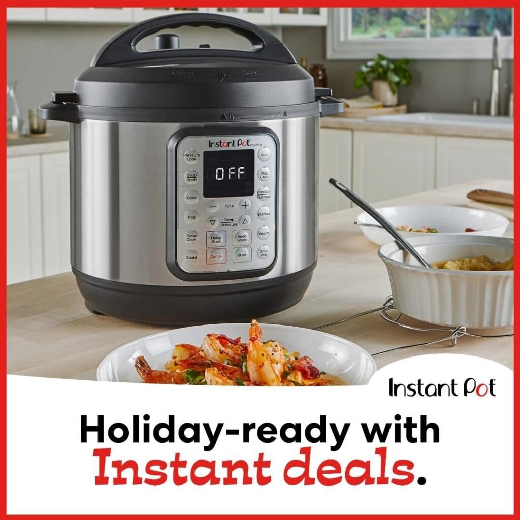 Instant Pot Duo Plus 9-in-1 Electric Pressure Cooker, Slow Cooker, Rice Cooker, Steamer, Sauté, Yogurt Maker, Warmer  Sterilizer, Includes App With Over 800 Recipes, Stainless Steel, 6 Quart