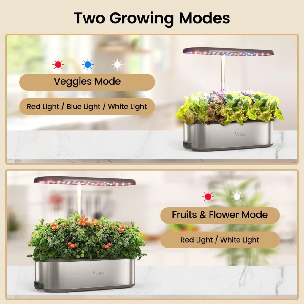 LetPot LPH-SE Hydroponics Growing System, 12 Pods Smart Herb Garden Kit Indoor, Indoor Garden, APP  WiFi Controlled, with 24W Growing LED, 5.5L Water Tank, Pump System, Automatic Timer