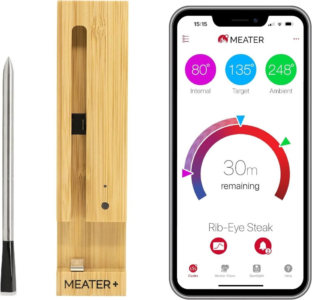 MEATER Plus: Smart Bluetooth Wireless Meat Thermometer Digital | BBQ, Grill, Oven, Smoker, Air Fryer, Deep Fryer, Kitchen | Perfect for Steak, Chicken, Turkey, and More | 50+ Recipes in App MEATER Plus: Smart Bluetooth Wireless Meat Thermometer Digital | BBQ, Grill, Oven, Smoker, Air Fryer, Deep Fryer, Kitchen | Perfect for Steak, Chicken, Turkey, and More | 50+ Recipes in App