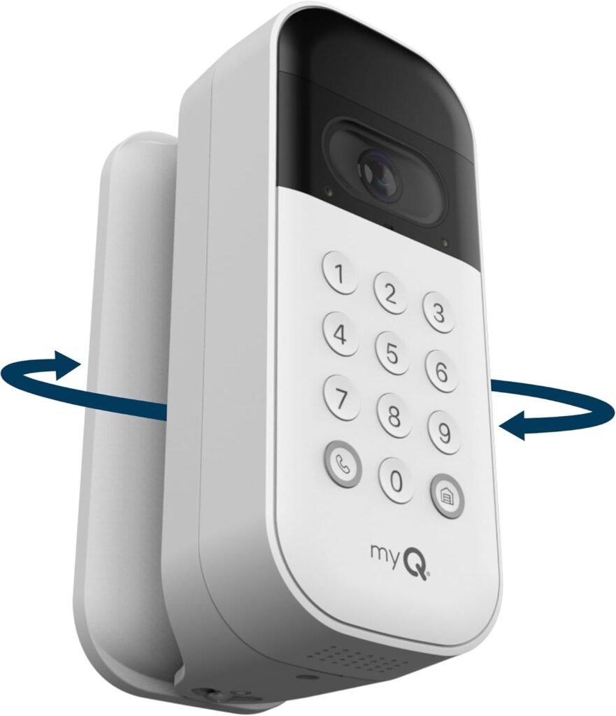 myQ Smart Garage Door Video Keypad with Wide-Angle Camera,Customizable PIN Codes,and Smartphone Control–Take Charge of Your Garage Access Works with Chamberlain, LiftMaster and Craftsman openers,White