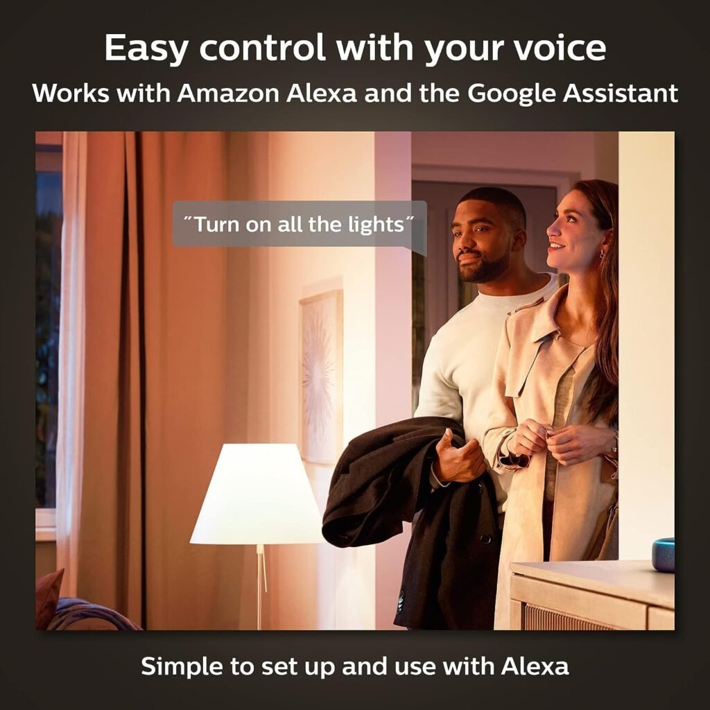 Philips Hue A19 LED Smart Light Bulb - White and Color Ambiance - 60W Indoor Light Bulb - Control with Hue App - Works with Alexa, Google Assistant and Apple Homekit - 3 Pack