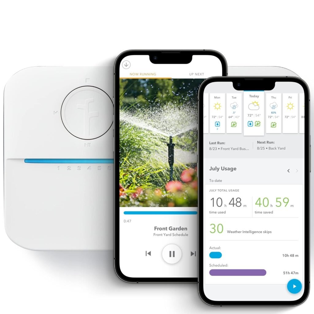 Rachio 3: 8 Zone Smart Sprinkler Controller (Simple Automated Scheduling + Local Weather Intelligence. Save Water w/ Rain, Freeze  Wind Skip), App Enabled, Works w/ Alexa, Fast  Easy Install