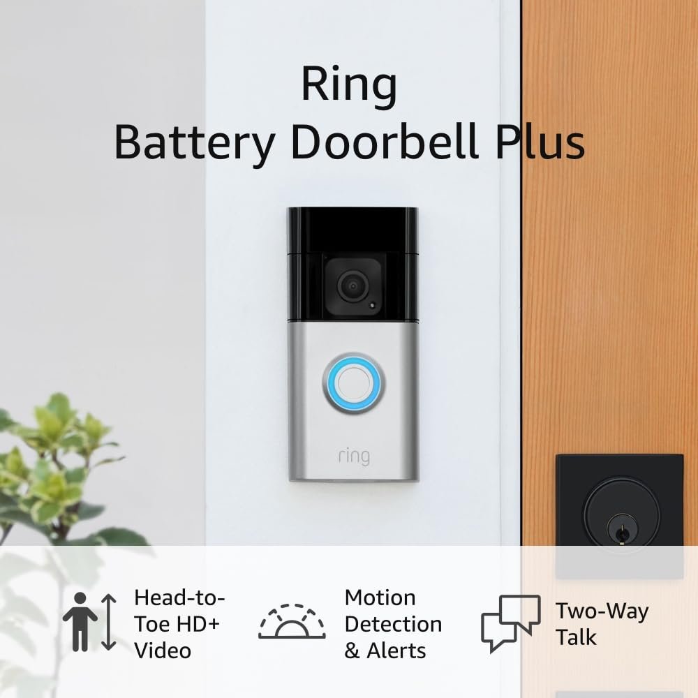 Ring Battery Doorbell Plus (newest model) | Head-to-Toe HD+ Video, motion detection  alerts, and Two-Way Talk