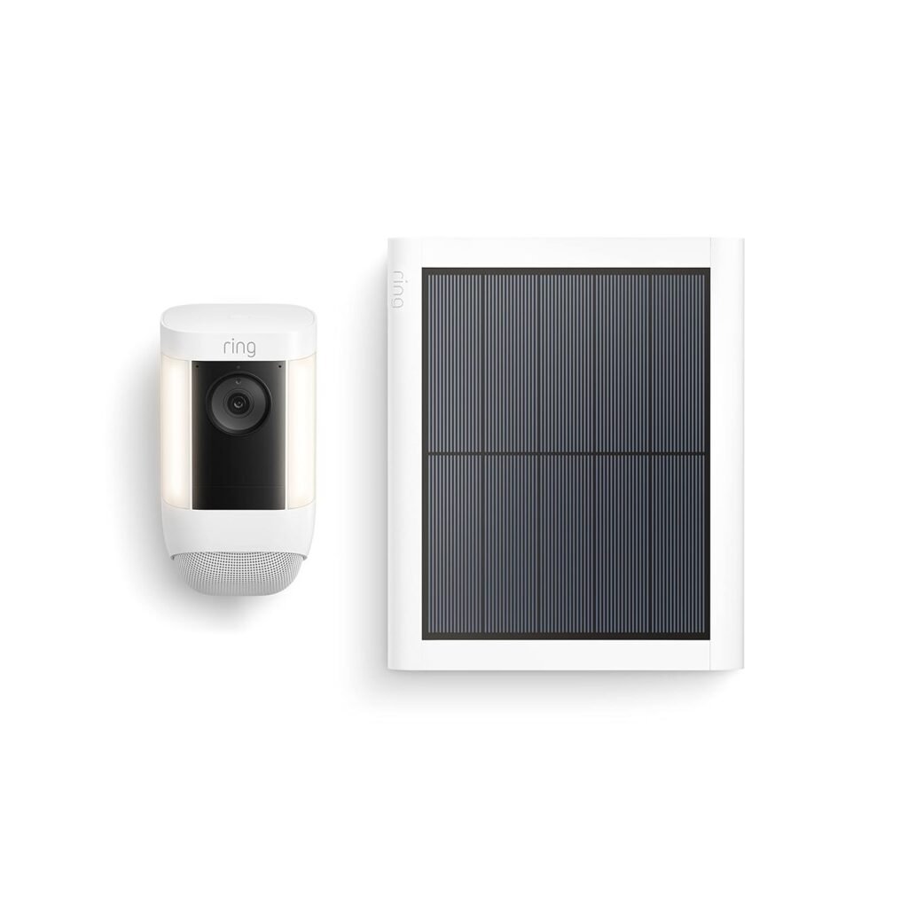 Ring Spotlight Cam Pro, Battery | 3D Motion Detection, Two-Way Talk with Audio+, and Dual-Band Wifi (2022 release) - White