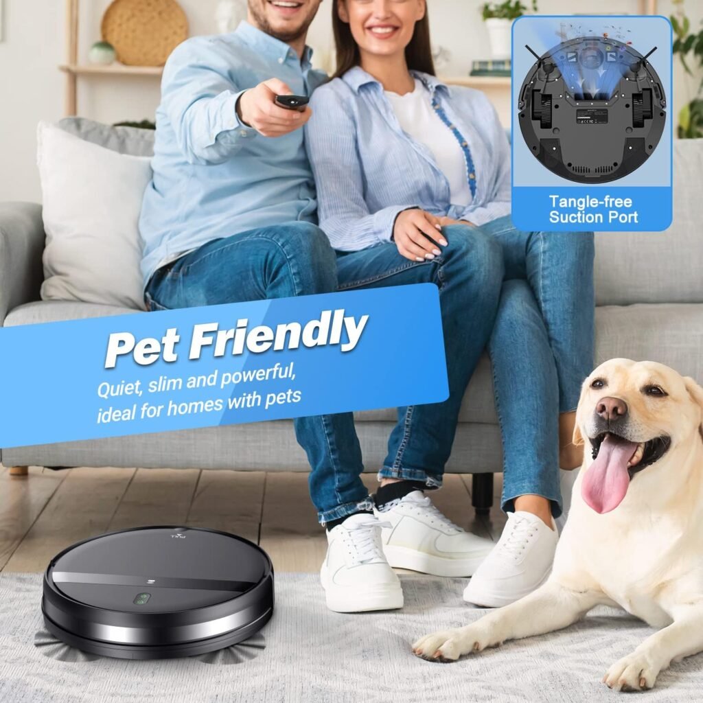 Robot Vacuum and Mop Combo - WiFi/Alexa/App Scheduling, Smart Robot Vacuums Cleaner, Slim  Quiet, Tangle-Free, Auto Recharge Robotic Vacuum, Ideal for Pet-Friendly Homes
