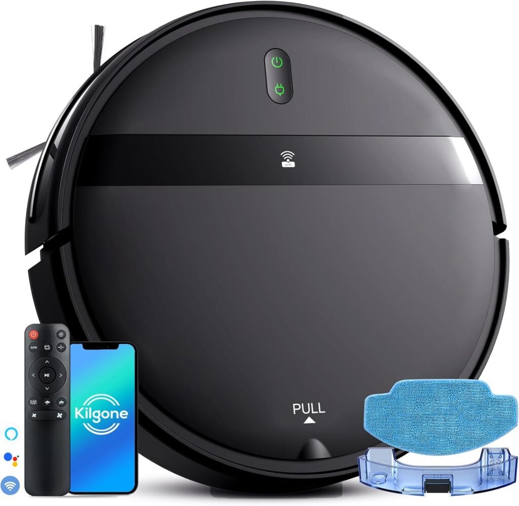 Robot Vacuum and Mop Combo - WiFi/Alexa/App Scheduling, Smart Robot Vacuums Cleaner, Slim  Quiet, Tangle-Free, Auto Recharge Robotic Vacuum, Ideal for Pet-Friendly Homes