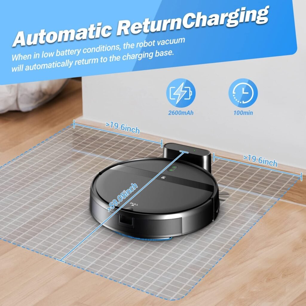 Robot Vacuum and Mop Combo - WiFi/Alexa/App Scheduling, Smart Robot Vacuums Cleaner, Slim  Quiet, Tangle-Free, Auto Recharge Robotic Vacuum, Ideal for Pet-Friendly Homes