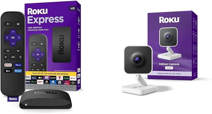 Roku Express | HD Roku Streaming Device with Standard Remote (no TV controls), Free  Live TV
