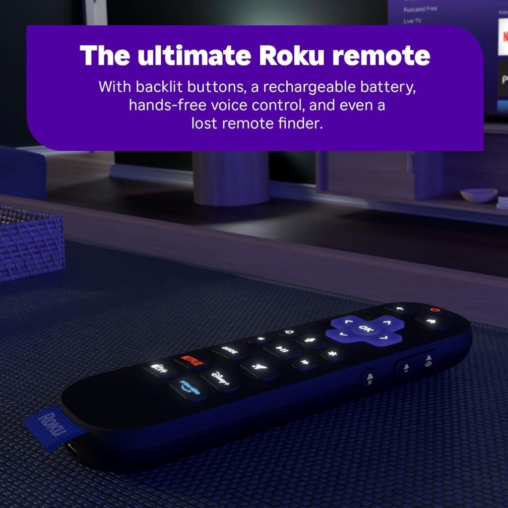 Roku Ultra 2024 - Ultimate Streaming Player - 4K Streaming Device for TV with HDR10+, Dolby Vision  Atmos - Bluetooth  Wi-Fi 6- Rechargeable Voice Remote Pro with Backlit Buttons - Free  Live TV