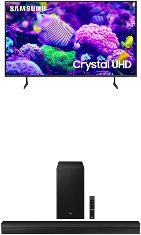 SAMSUNG 55-Inch Class Crystal UHD 4K DU7200 Series HDR Smart TV w/Object Tracking Sound Lite, PurColor, Motion Xcelerator, Mega Contrast, Q-Symphony (UN55DU7200, 2024 Model)