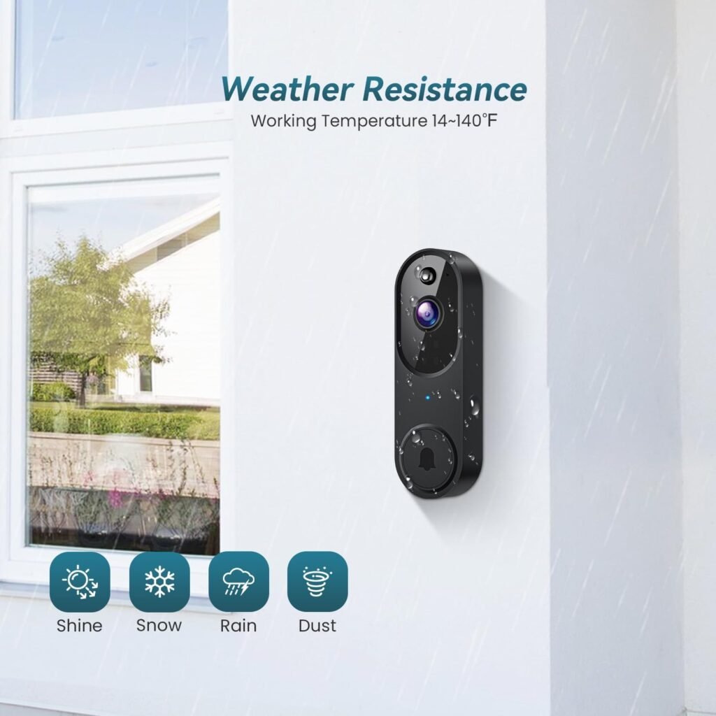 Wireless Wi-Fi Video Doorbell Camera with Two Way Audio, AI Motion Detection, Night Vision and Cloud Storage