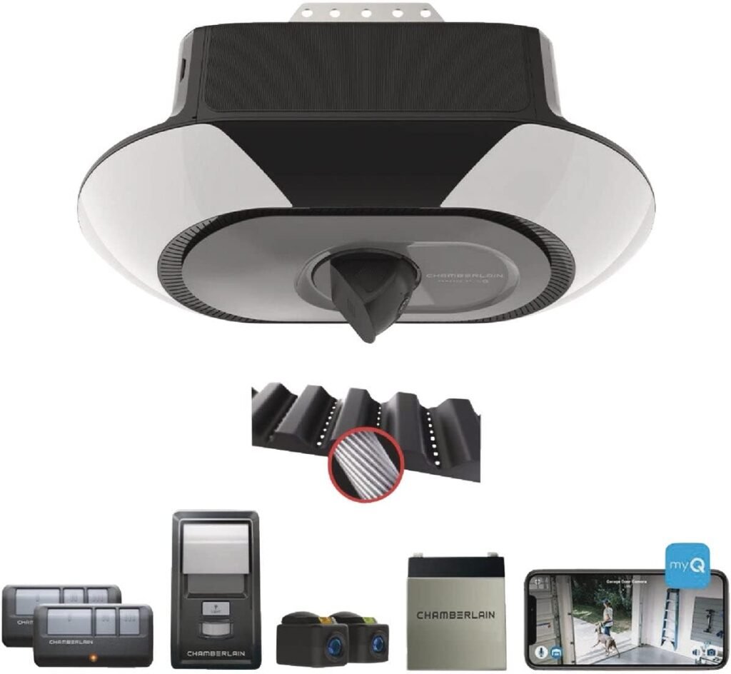 Chamberlain B6753T Smart Garage Door Opener, Video Streaming  Advanced Corner LED Lighting-myQ Smartphone Controlled-Ultra Quiet, Strong Belt Drive  MAX Lifting Power