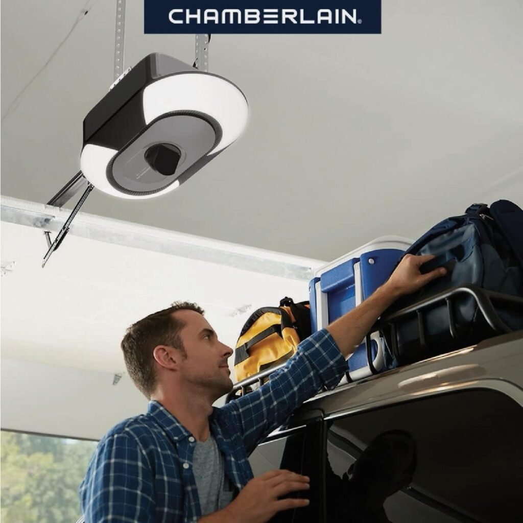 Chamberlain B6753T Smart Garage Door Opener, Video Streaming  Advanced Corner LED Lighting-myQ Smartphone Controlled-Ultra Quiet, Strong Belt Drive  MAX Lifting Power