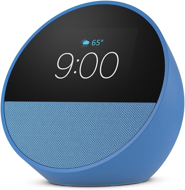 Echo Spot Bundle: Includes Echo Spot (2024 Release) | Black  Made for Amazon Stand with USB-C and USB-A Charging Ports | Black