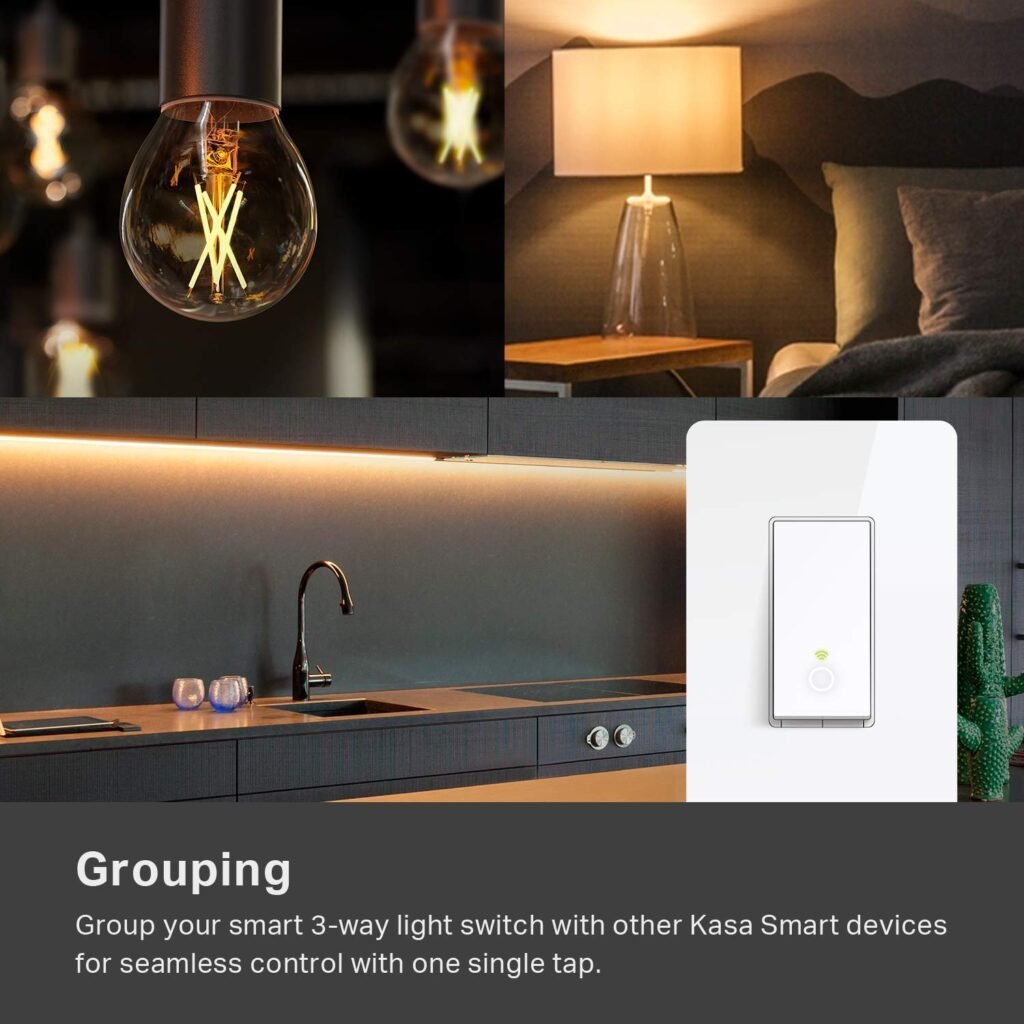 Kasa Smart 3 Way Switch HS210 KIT, Needs Neutral Wire, 2.4GHz Wi-Fi Light Switch works with Alexa and Google Home, UL Certified, No Hub Required, White,2 Count (Pack of 1)