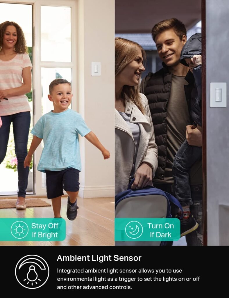 Kasa Smart WiFi Motion Sensor Switch, Single Pole, Needs Neutral Wire, 2.4GHz Wi-Fi Light Switch, Compatible with Alexa  Google Home, UL Certified, No Hub Required(KS200M),White,1-Pack