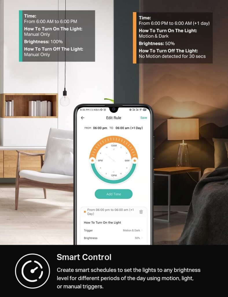 Kasa Smart WiFi Motion Sensor Switch, Single Pole, Needs Neutral Wire, 2.4GHz Wi-Fi Light Switch, Compatible with Alexa  Google Home, UL Certified, No Hub Required(KS200M),White,1-Pack