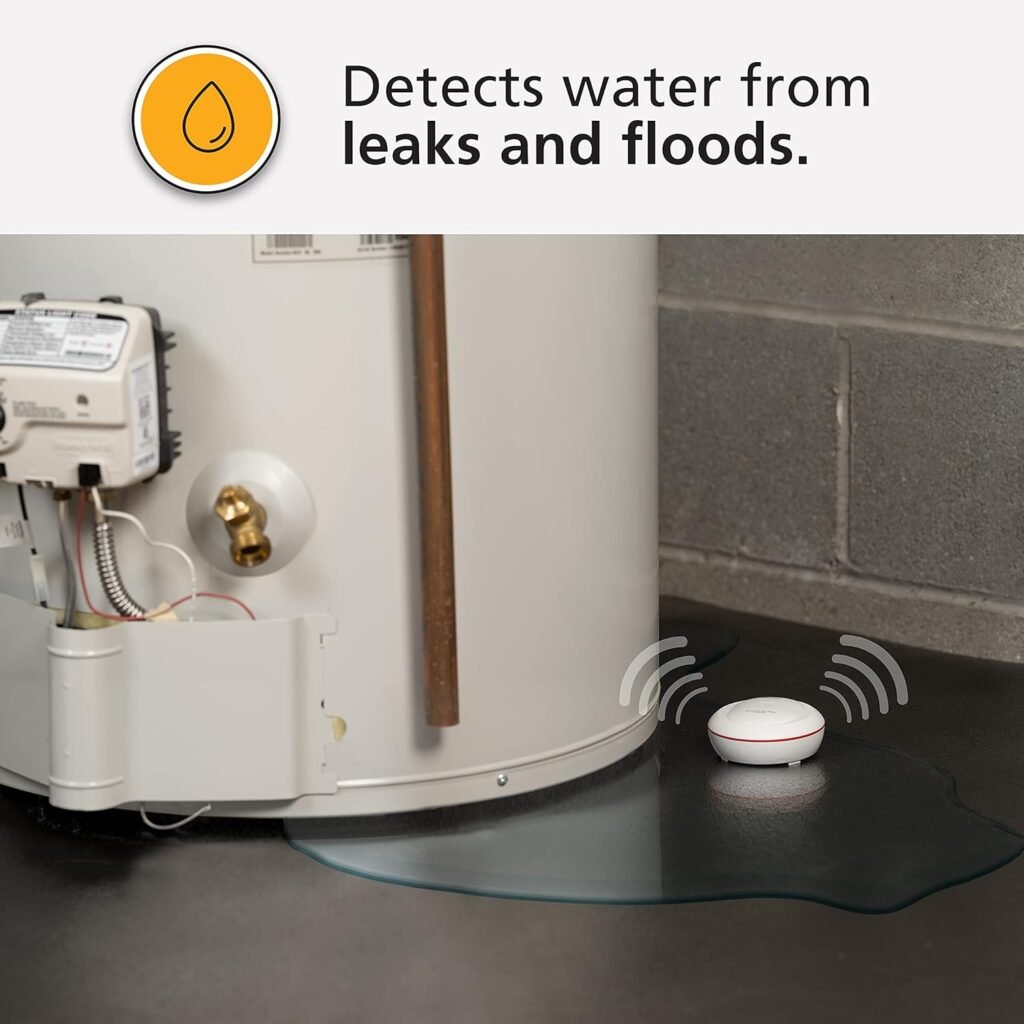Kidde WiFi Water Leak Detector  Freeze Alarm, Alexa Device, Smart Leak Detector for Homes with App Alerts,White