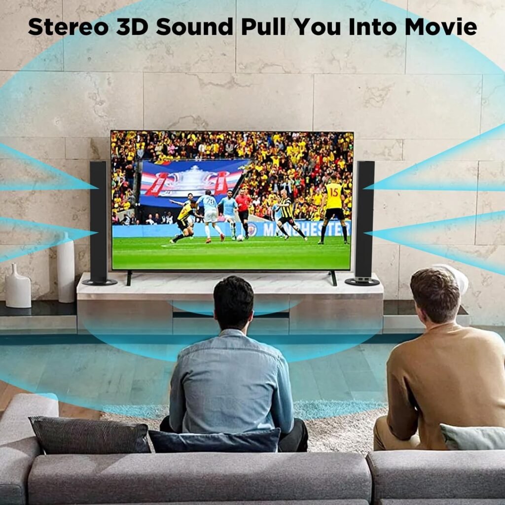 MZEIBO TV Sound Bar, Sound Bars for Smart TV, Bluetooth 5.0 Soundbar 60W 32Inch Detachable Soundbars with ARC/Optical/AUX Connection, TV Speakers Soundbar for Home Theater Audio
