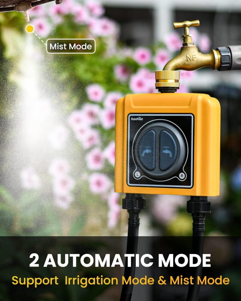 RAINPOINT Sprinkler Timer, WiFi Hose Timer, Smart Water Timer for Garden, Drip Irrigation Controller System with Wi-Fi Hub Automatic Manual Watering, Alexa APP Voice Control, V2