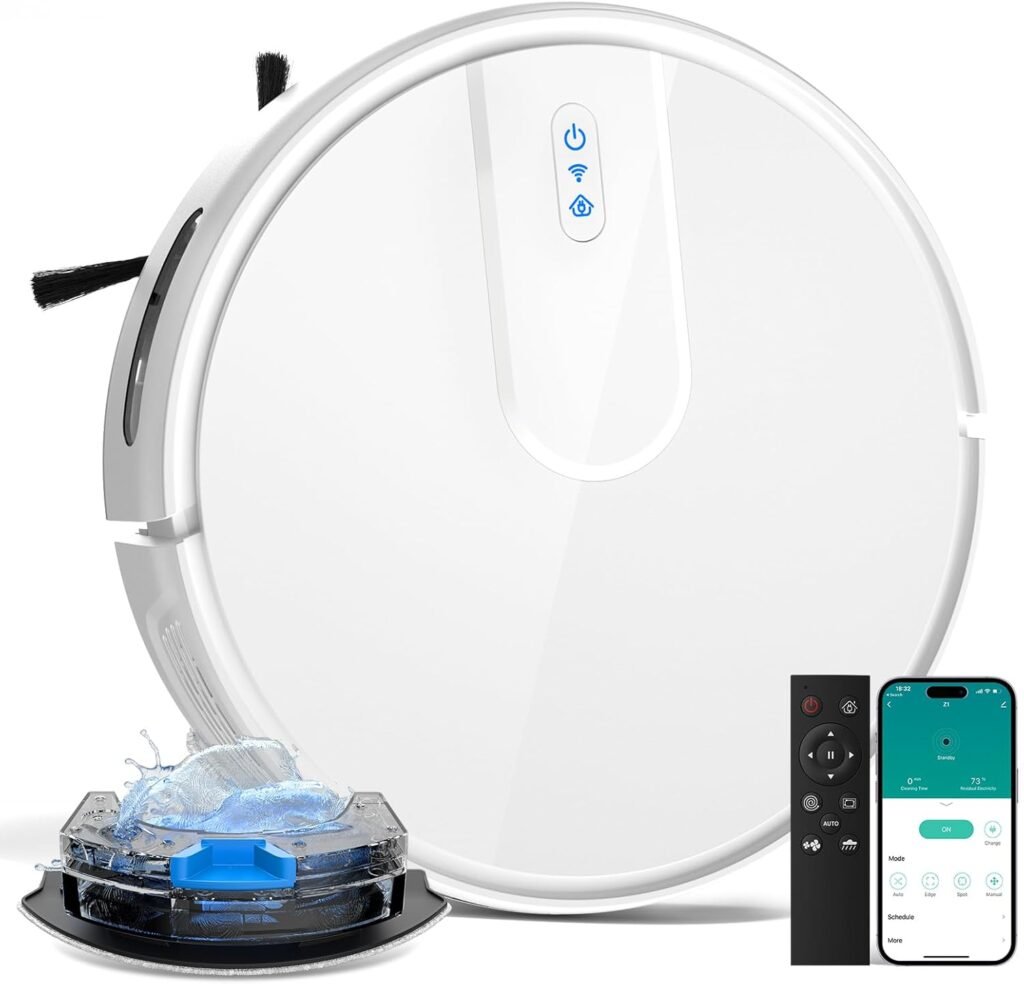 Robot Vacuum and Mop Cleaner with 4500Pa Suction, Advanced 3D Obstacle Avoidance, Next-Generation Smart APP  Voice Control Robotic Vacuum, Automatic Aspirdora for Home Hard Floor, Pet Hair