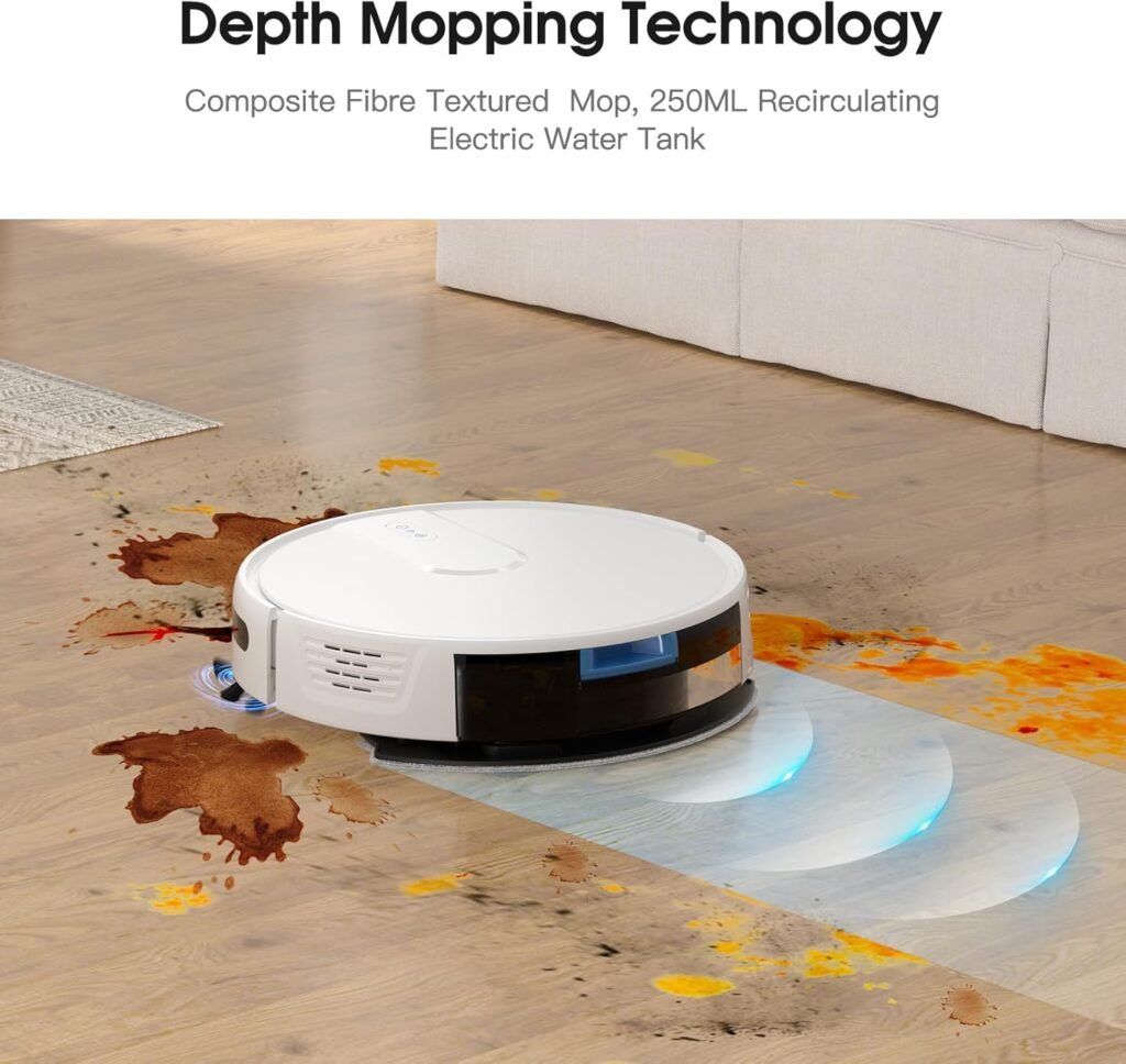 Robot Vacuum and Mop Cleaner with 4500Pa Suction, Advanced 3D Obstacle Avoidance, Next-Generation Smart APP  Voice Control Robotic Vacuum, Automatic Aspirdora for Home Hard Floor, Pet Hair