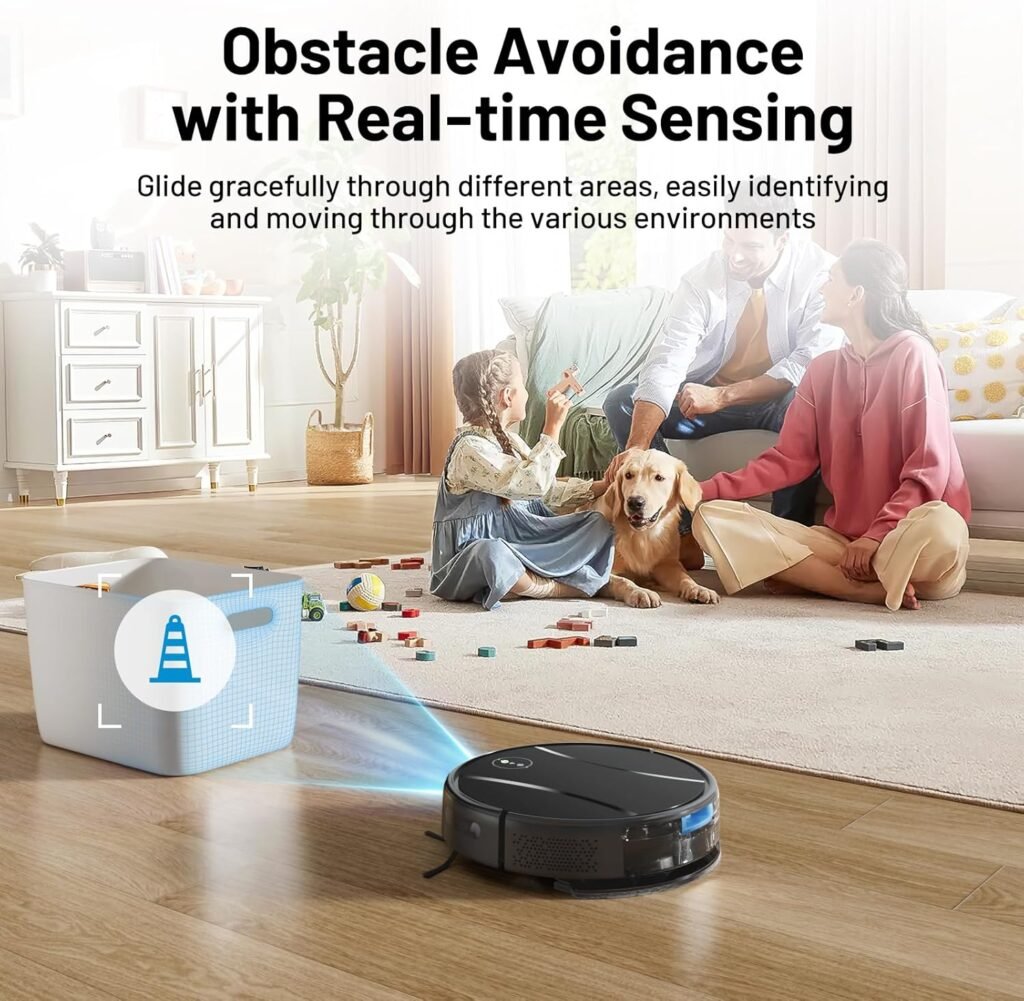 Robot Vacuum and Mop Combo,4200Pa Powerful Robotic Vacuum Cleaner with Self-Charging, Home Automatic Robot Aspiradora for Hardwood Floor, Low Carpet, Pet Hair, AppVoiceRemote Control