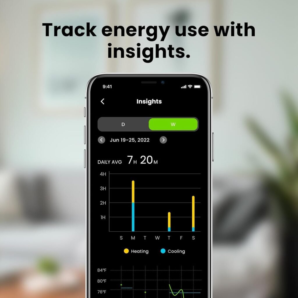 Smart Thermostat - Smart Thermostats for Home with App Control, Multi-Schedule Programming, Geofencing, Easy DIY Setup, Programmable Wi-Fi Thermostat, Black Smart Thermostat - Smart Thermostats for Home with App Control, Multi-Schedule Programming, Geofencing, Easy DIY Setup, Programmable Wi-Fi Thermostat, Black
