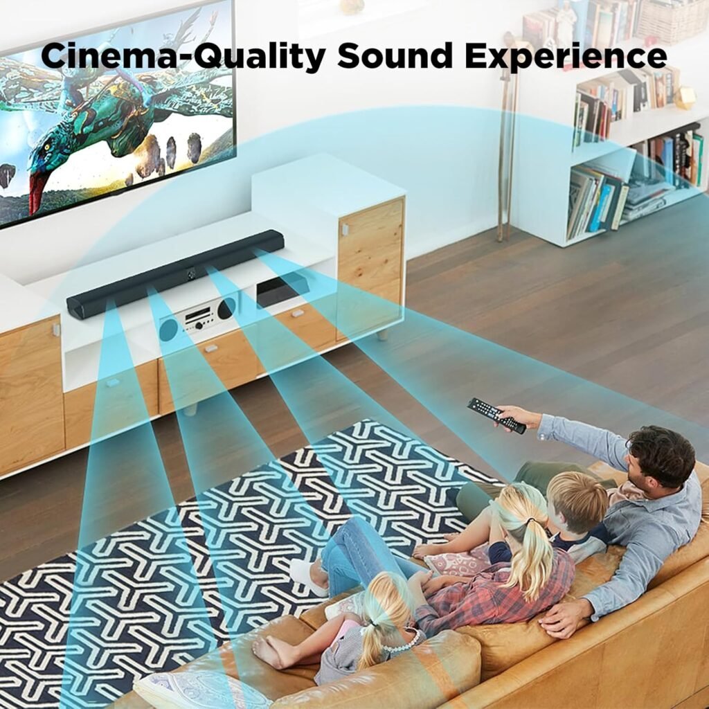 Sound Bar, 60W Sound Bar for Smart TV, 5.0 Bluetooth Soundbar for TV, Wired  Wireless Soundbar with Volume Boost  Equalizer Mode,ARC/Optical/AUX Connection, 2 in 1 Detachable TV Sound Bar