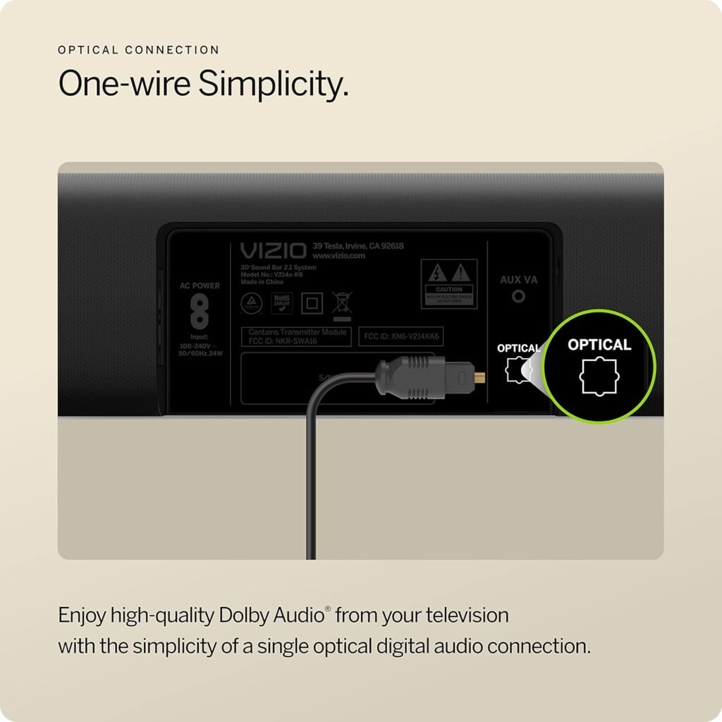 VIZIO V-Series All-in-One 2.1 Home Theater Sound Bar with DTS Virtual:X, Bluetooth, Built-in Subwoofer, Voice Assistant Compatible, Includes Remote Control - V21d-J8