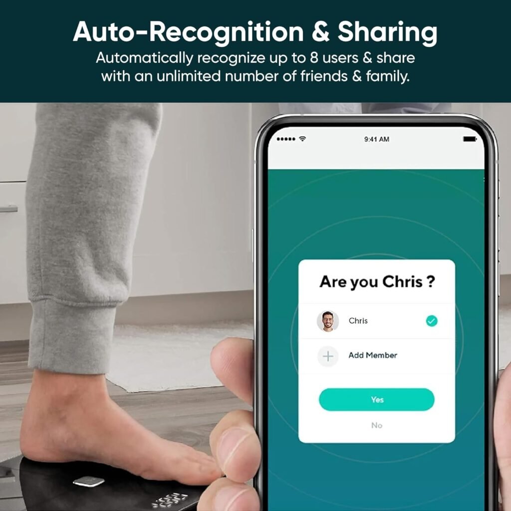 Wyze Smart Scale, Scale for Body Weight, Digital Bathroom Scale for Body Fat, BMI, and Heart Rate, Body Composition Analyzer with App, Batteries Included, Bluetooth, 400 lb, Black