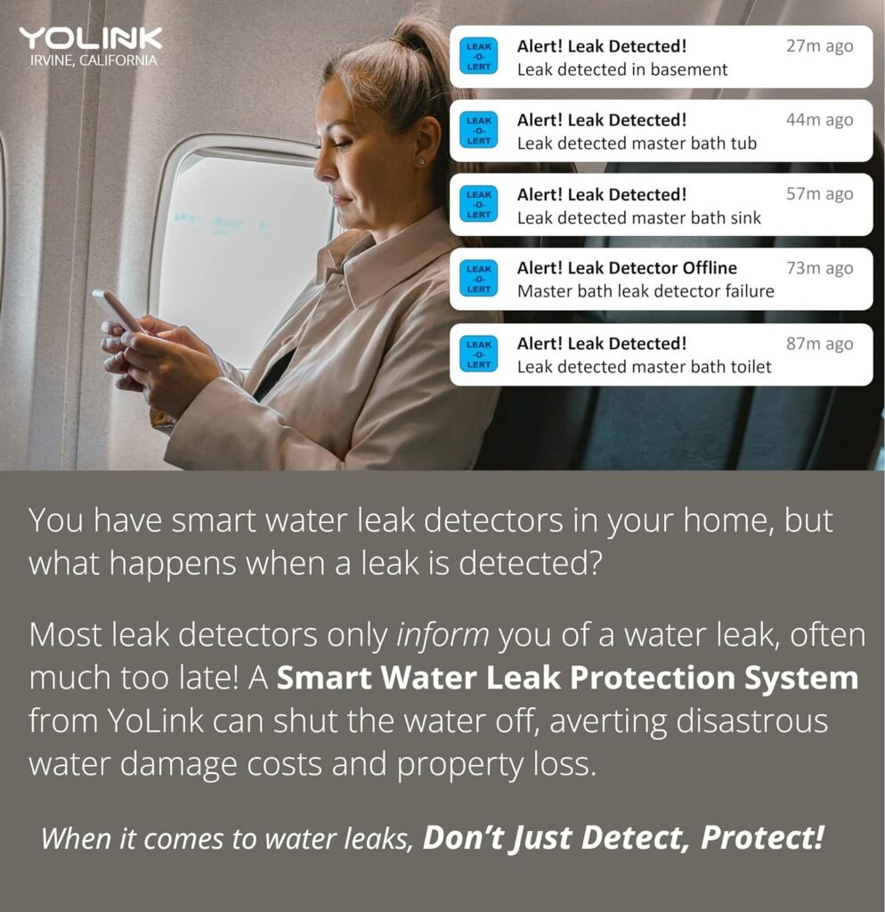 YoLink Smart Home Starter Kit: SpeakerHub  Water Leak Sensor 4 with 105dB Audio Alarm 3-Pack, SMS/Text, Email  Push Notifications, Freeze Warning, LoRa Up to 1/4 Mile Open-Air Range, w/Alexa, IFTTT